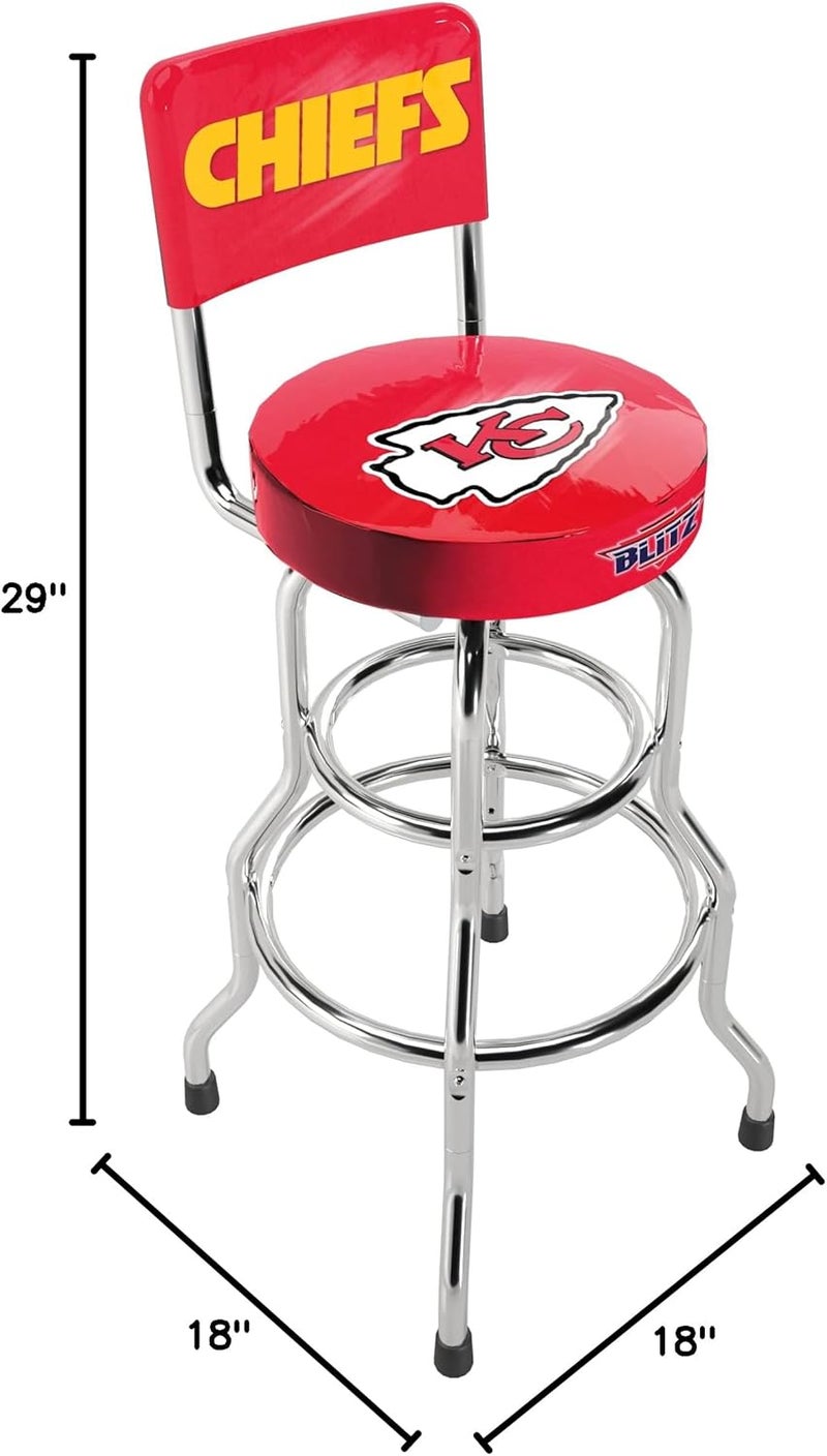 Arcade1Up NFL Blitz High Back Stool with Adjustable Height and Swiveling Padded Seat (Kansas City Chiefs) - Image 3